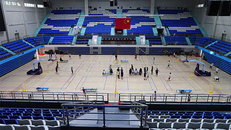 Stand seats in the multifunctional gymnasium of Hainan University